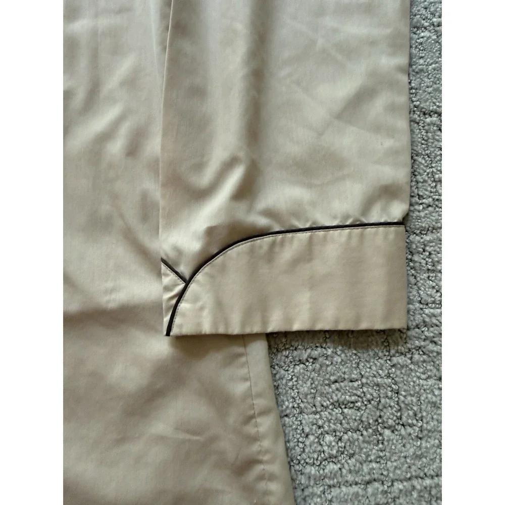 Vintage Christian Dior Monsieur Pajama Top Men's L Long Beige Button Up Dapper